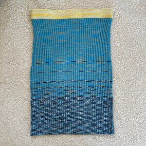 STAUD Piera Space - Blue Dye Rib Knit Mini Skirt